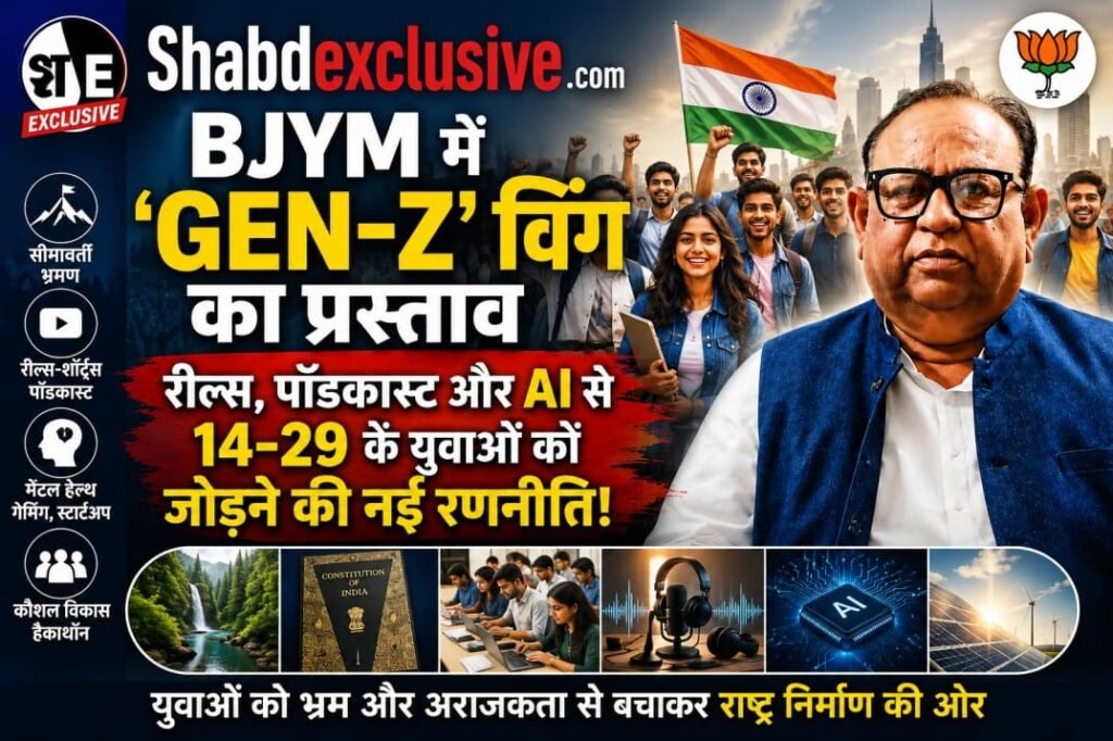 Bajrang Purohit proposal letter to BJP leadership requesting Gen-Z wing in BJYM dated June 1 2026
Detailed points of BJYM Gen-Z wing strategy including AI, border tourism, and digital ambassadors
