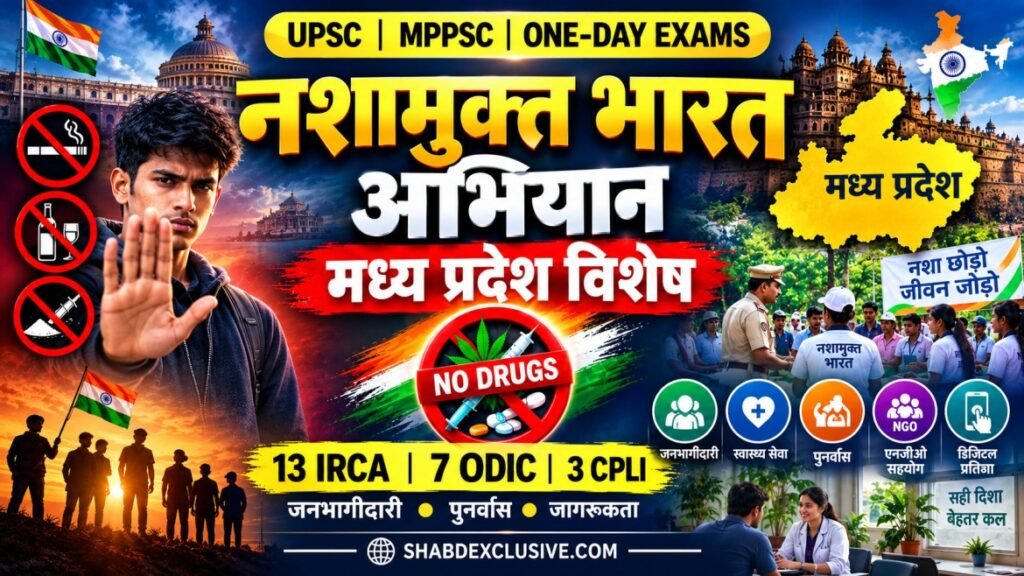 nasha-mukt-bharat-abhiyaan-mp-notes.jpg
नशामुक्त भारत अभियान मध्य प्रदेश - MPPSC और UPSC परीक्षा नोट्स और MCQs